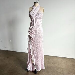 NWT For Love And Lemons Silk Maxi Gown with Ruffles Sz Medium